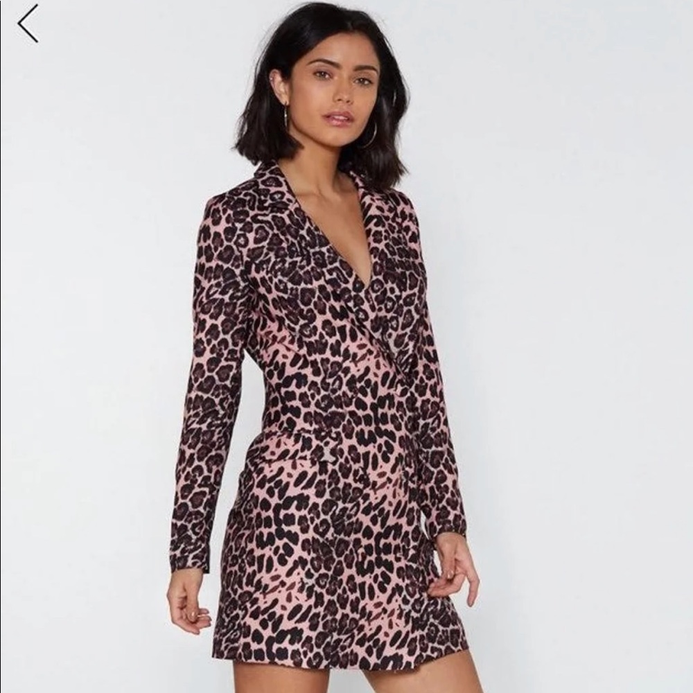 Pink leopard Blazer dress